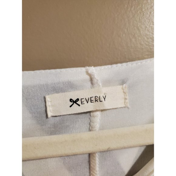 Everly Black & White Geometric Zig Zag Design Quarter Sleeve Mini Dress Sz L - Picture 6 of 8